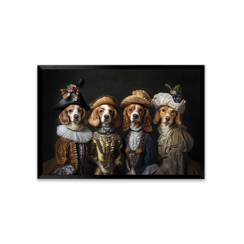 Personalized Renaissance Pet Portraits-Four Pets