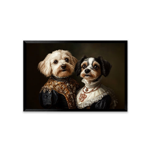 Personalized Renaissance Pet Portraits-Two Pets