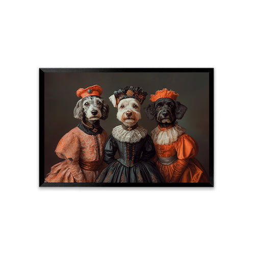 Personalized Renaissance Pet Portraits-Three Pets