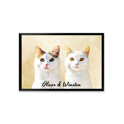 Personalized Watercolor Style Pet Portrait-Two Pets