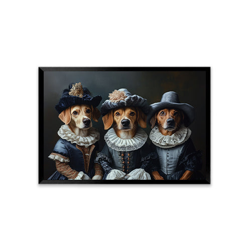 Personalized Renaissance Pet Portraits-Three Pets