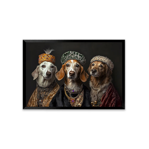 Personalized Renaissance Pet Portraits-Three Pets