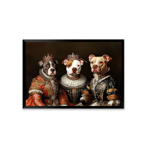 Personalized Renaissance Pet Portraits-Three Pets