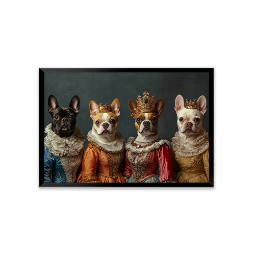 Personalized Renaissance Pet Portraits-Four Pets