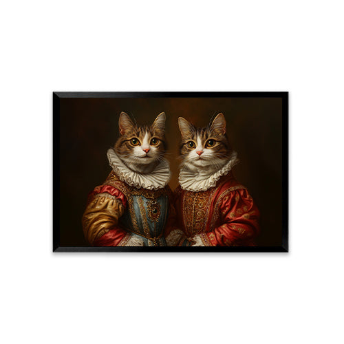 Personalized Renaissance Pet Portraits-Two Pets