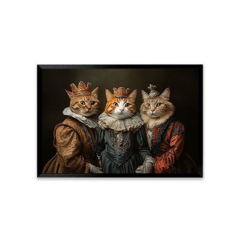 Personalized Renaissance Pet Portraits-Three Pets