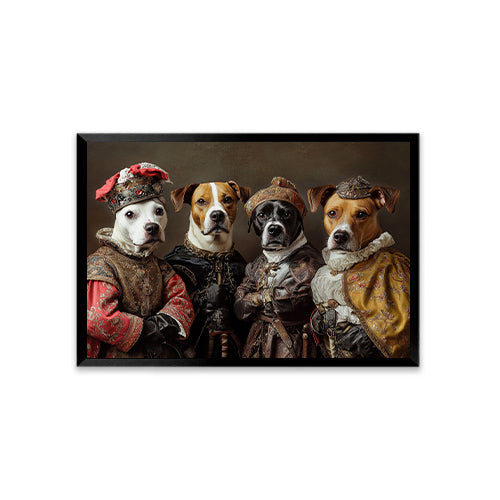 Personalized Renaissance Pet Portraits-Four Pets