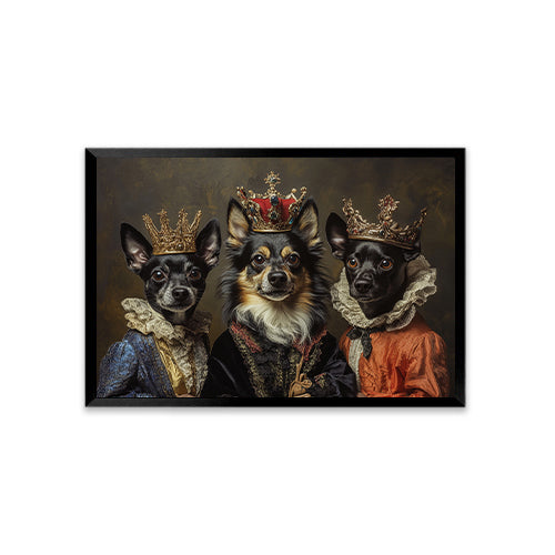 Personalized Renaissance Pet Portraits-Three Pets