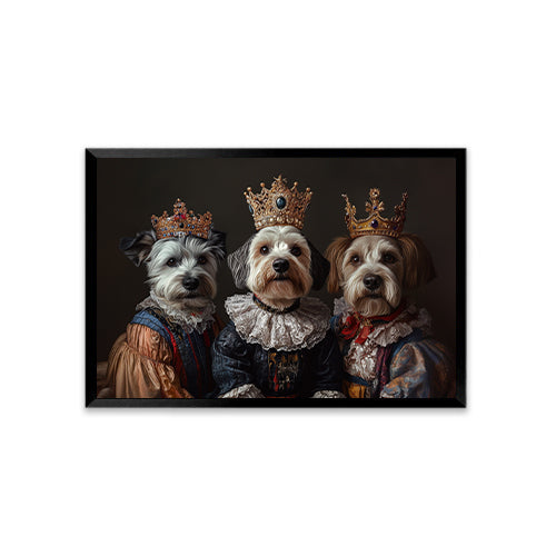 Personalized Renaissance Pet Portraits-Three Pets